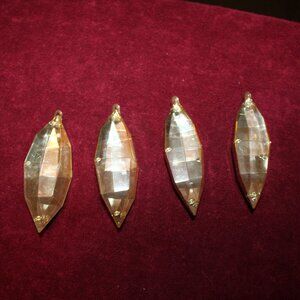 Vintage Diorama Reflector Ornaments - Gold toned set of 4